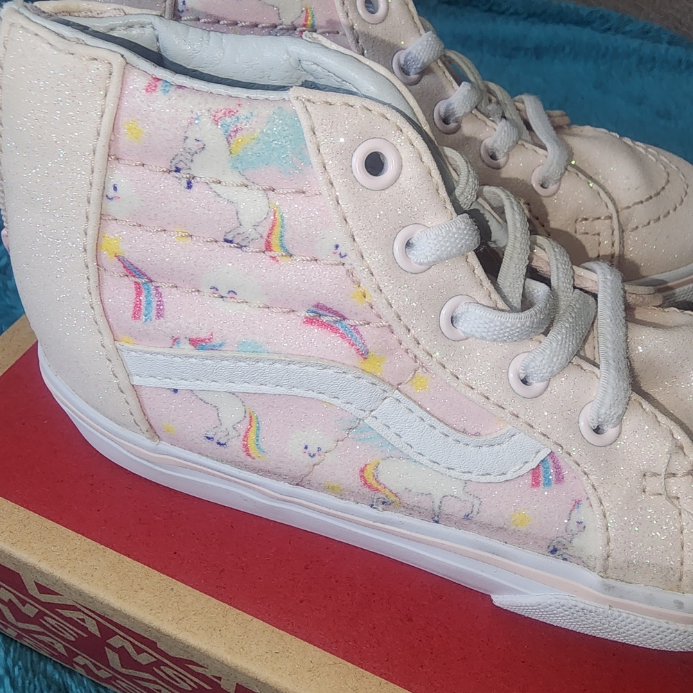 NEW! Vans Kids Glitter Unicorn Sneakers - Cream and Pink